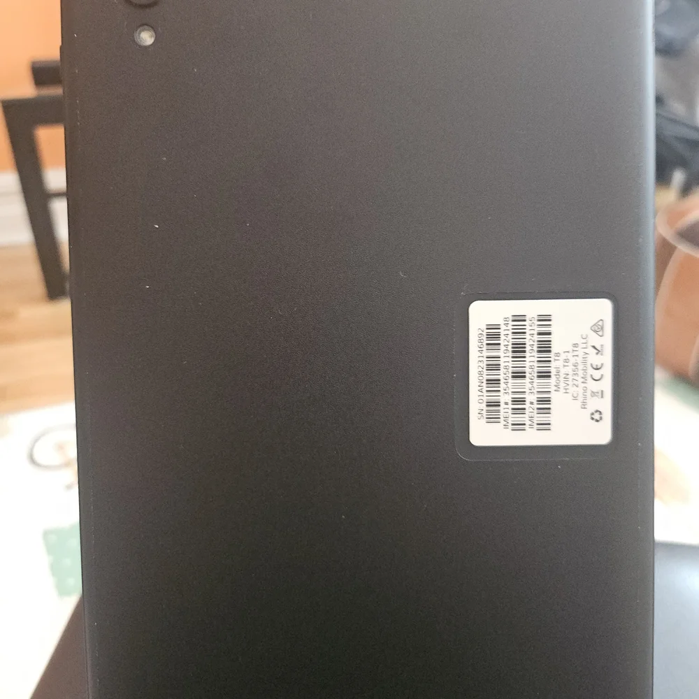 Sleek Black Tablet with Vibrant Blue Display